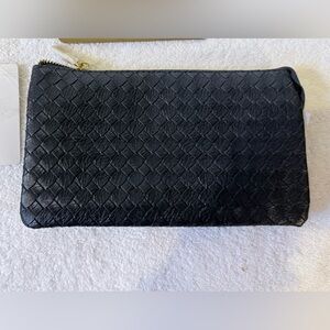 Elegant Black Woven Clutch/Wristlet